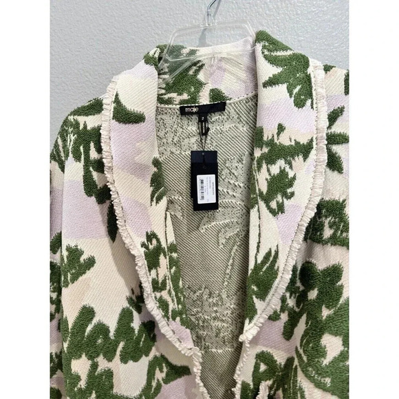 Maje Womens Cardiagan Size Small Imprime Aloha Belted Cardigan Jacket $595 - Picture 7 of 11